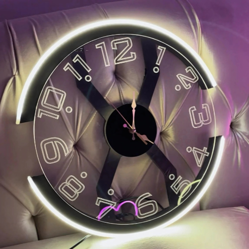 Modern Ambient Light Wall Clock – Stylish LED Decorative Clock for Home & Office