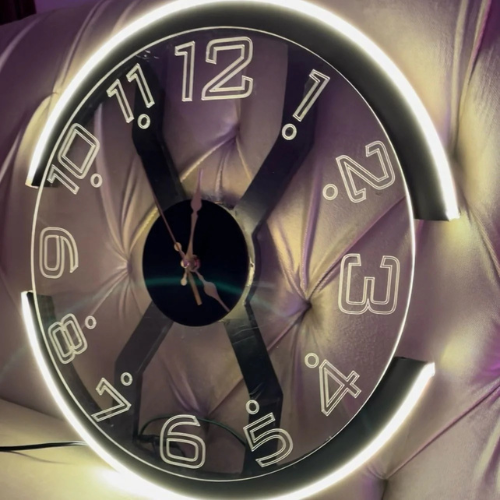 Modern Ambient Light Wall Clock – Stylish LED Decorative Clock for Home & Office