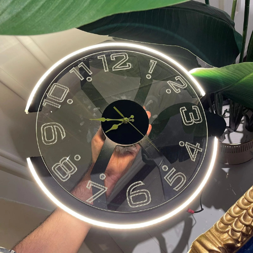 Modern Ambient Light Wall Clock – Stylish LED Decorative Clock for Home & Office