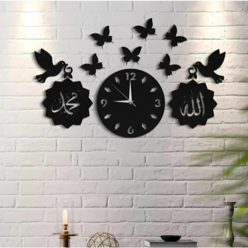 3DWoodenWallClock40InchesIslamicWallClockwithAllah_MuhammadDesignModernHomeDecor_1